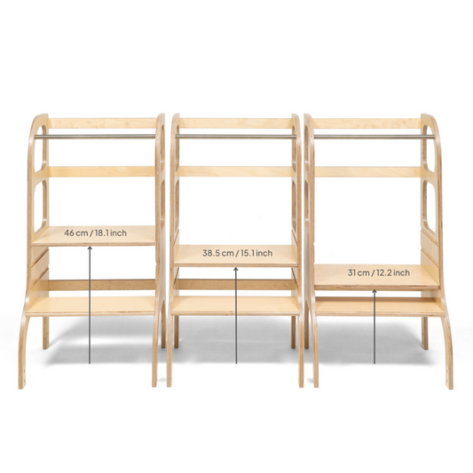 STEP UP Adjustable Height Helper Tower - Natural Wood