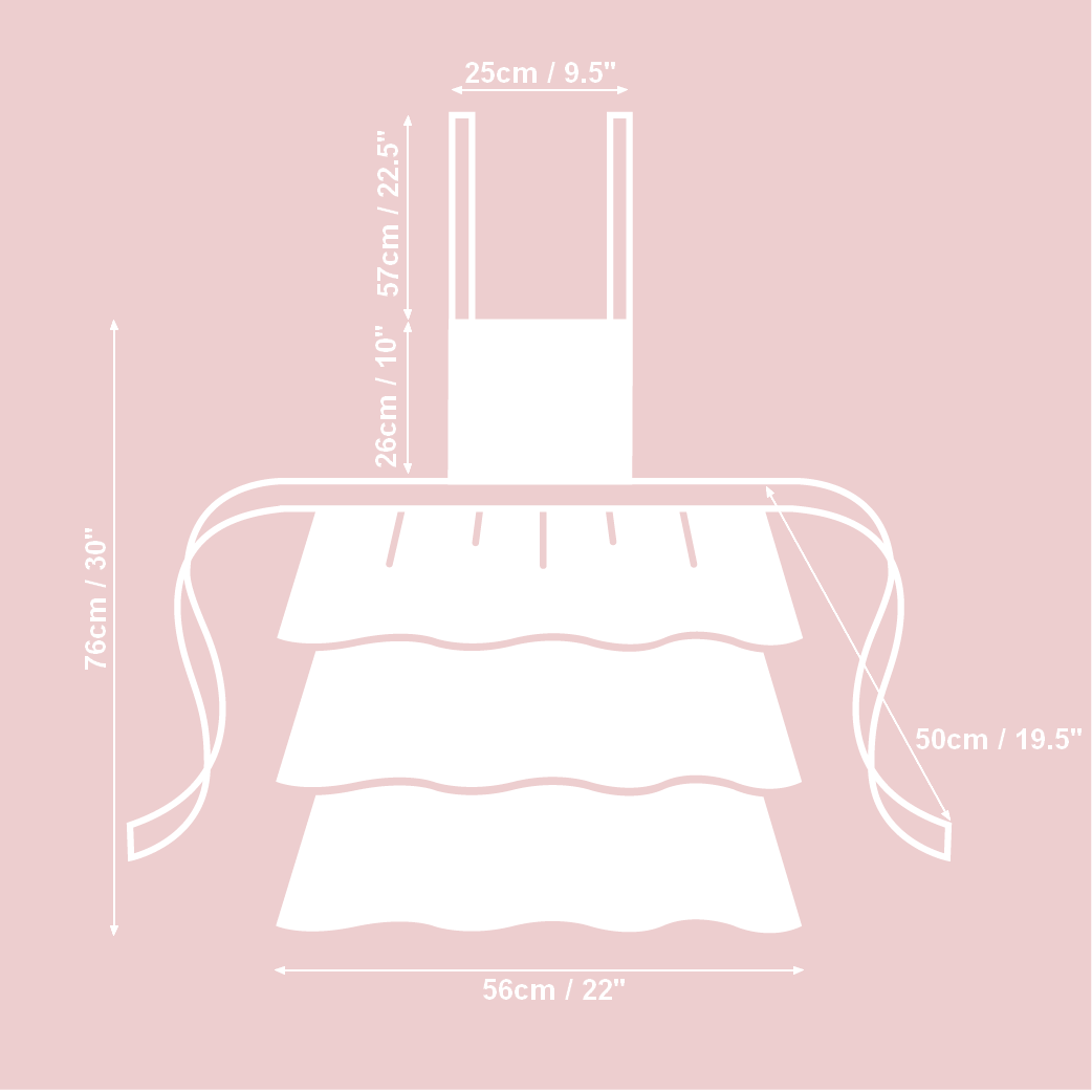 Ladies Apron with Ruffles - Christmas forest