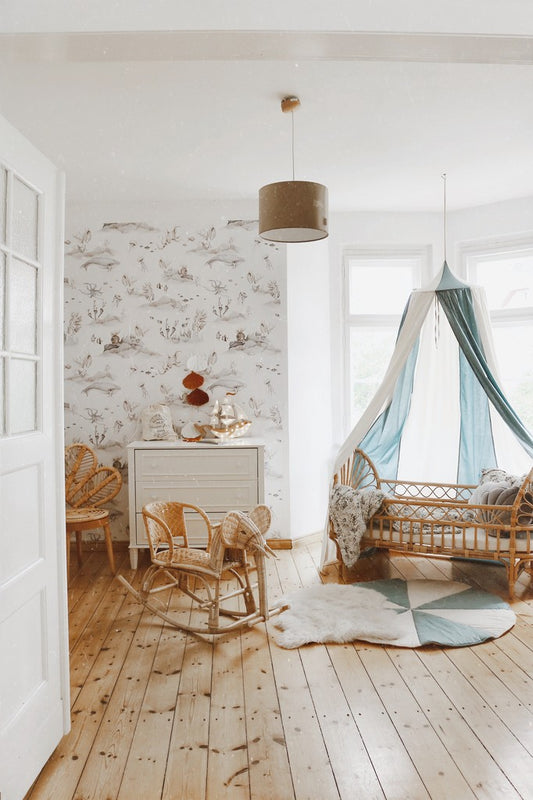Organic Cotton and Linen Canopy - Blue Circus