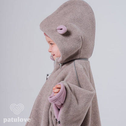 Car Poncho For Kids - Lamb Pink