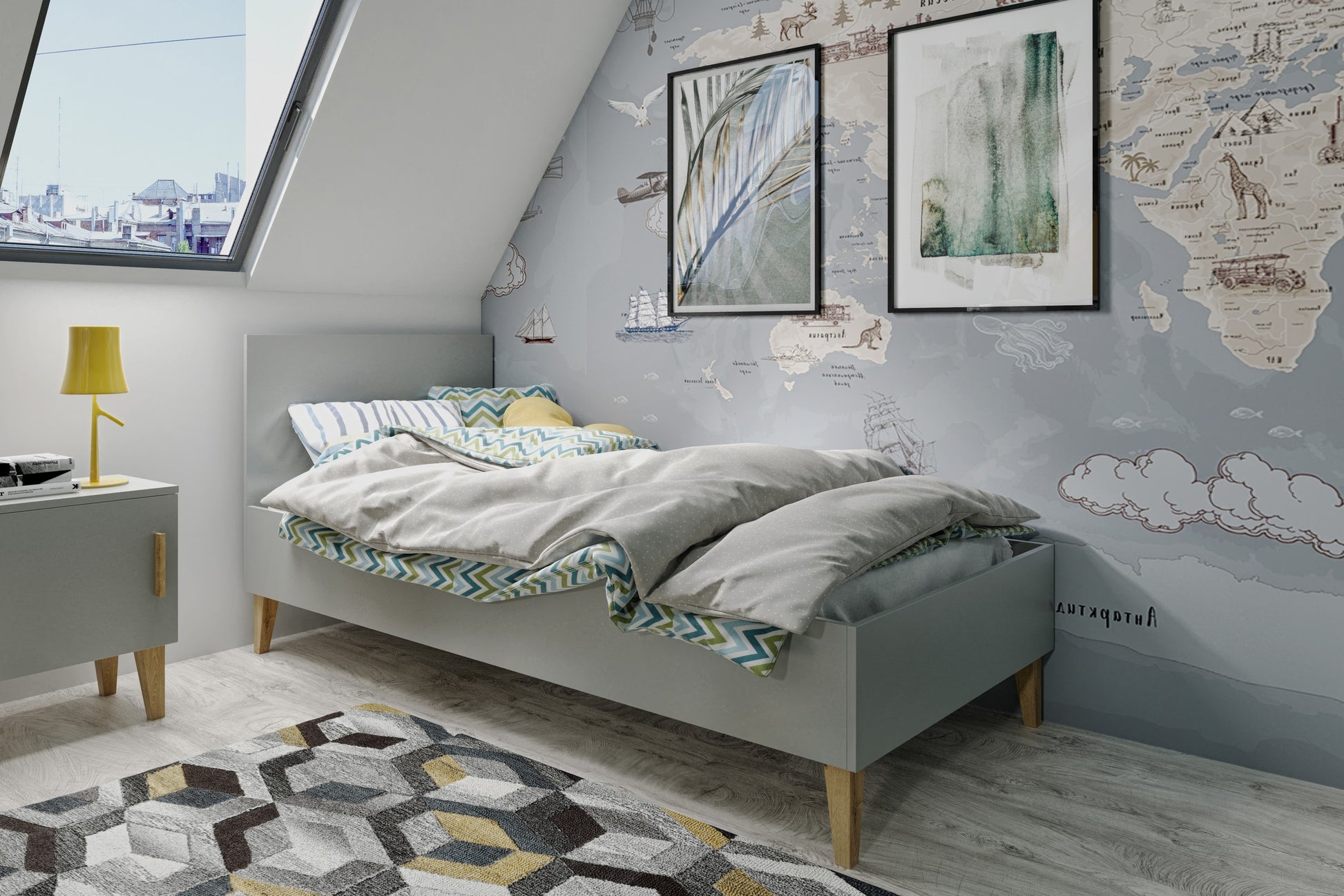 Children's Bed Kubi - Grey