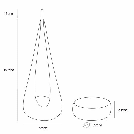 Cocoon Swing for Kids - Cotton Cloud White