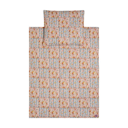 Cotton Quilted Patchwork Blanket + Pillow Set Large - Summer Garden