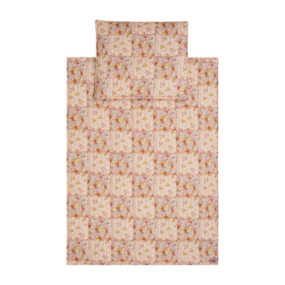 Cotton Quilted Patchwork Blanket + Pillow Set Small - Spring Garden