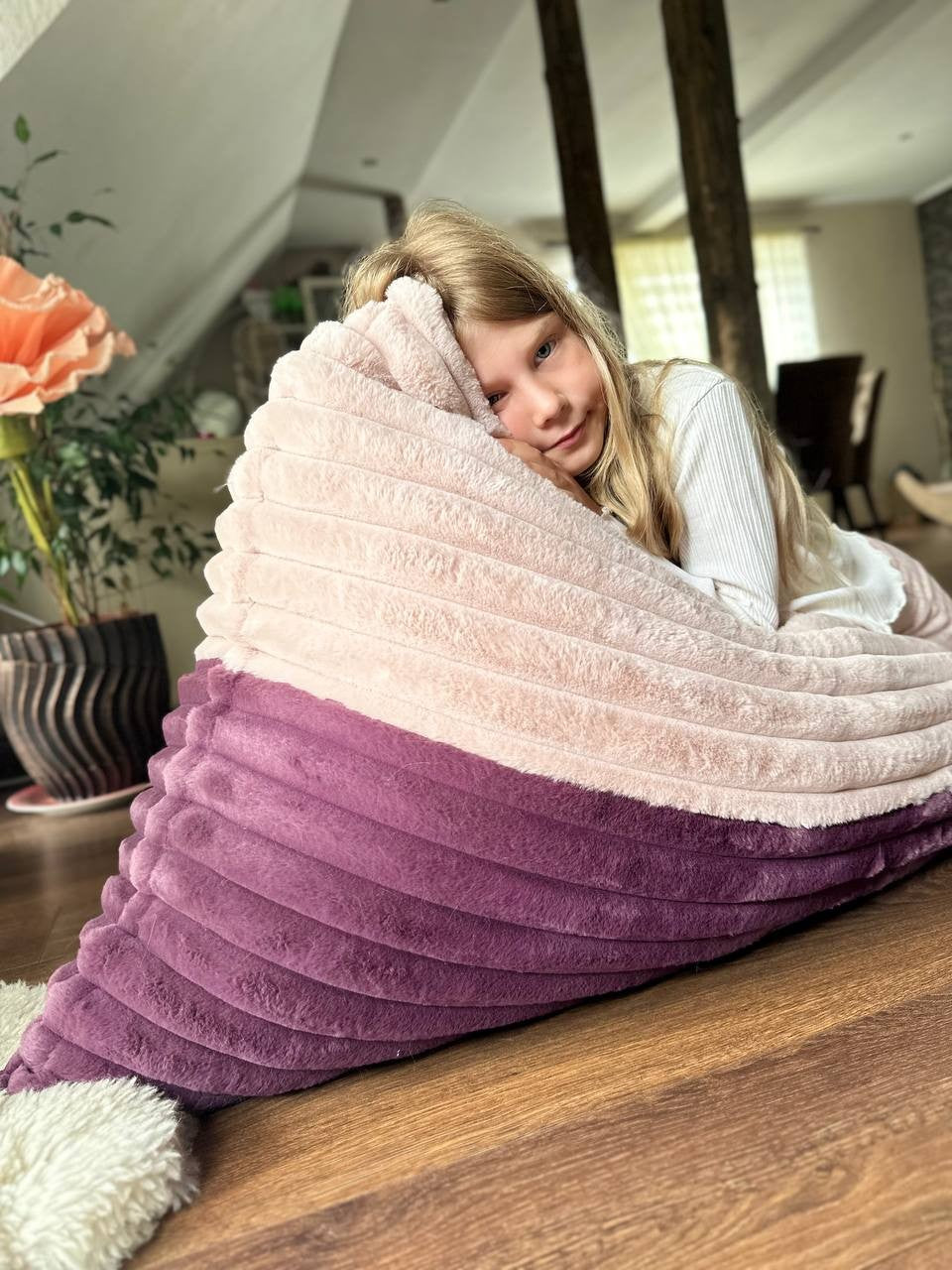Kids Bean Bag Chair - Berry & Rose Mousse Duo