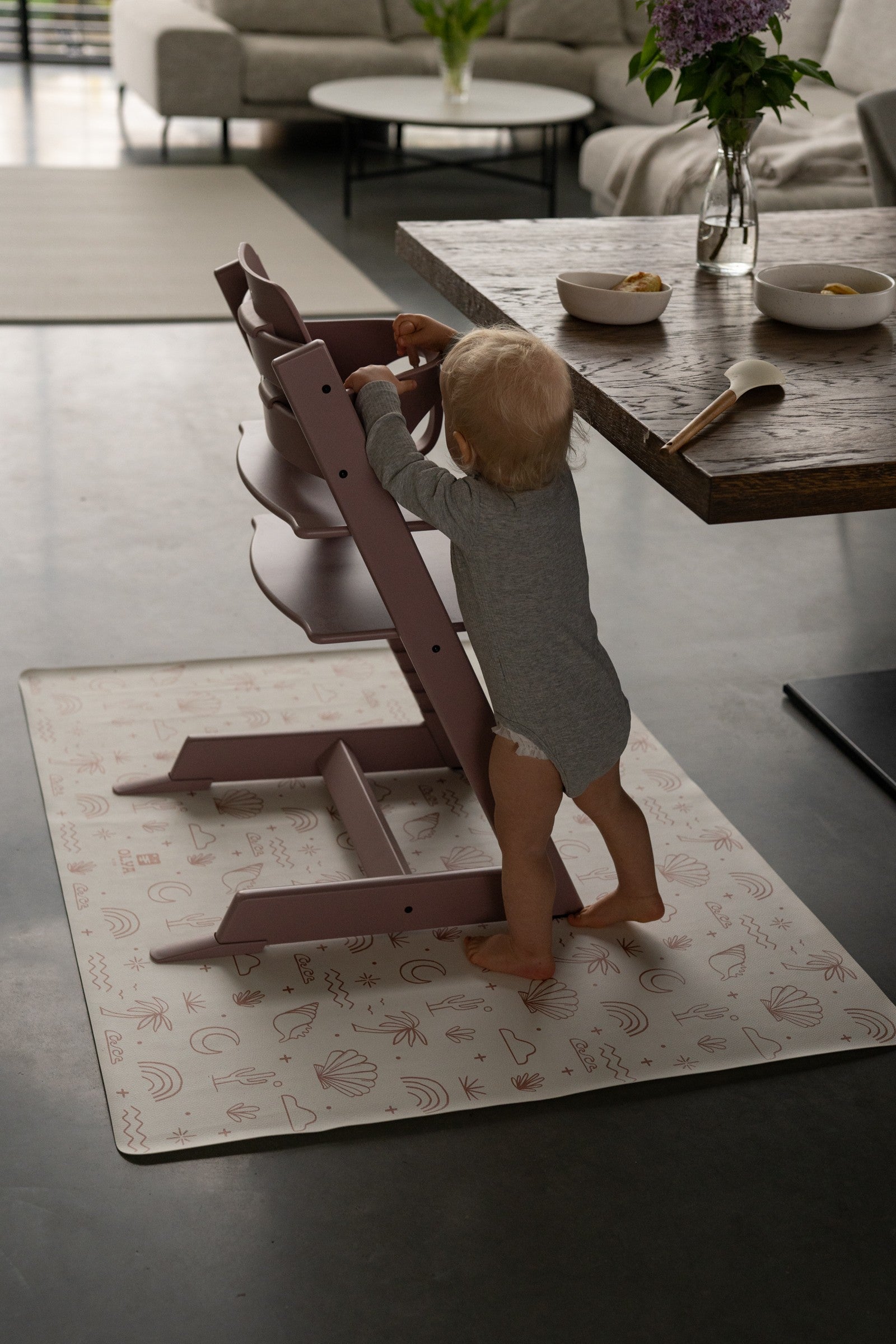 Kids Mealtime Floor Mat, Non-Slip & Waterproof - Palm Beach Terra