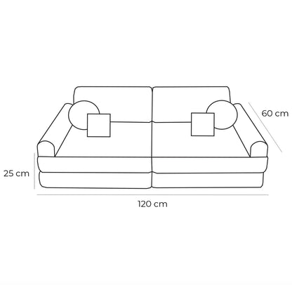 Medium Modular Sofa for Kids - Churros Moon Grey
