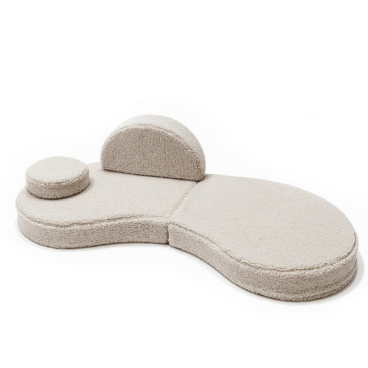MeowBaby® Modular Sofa Coccolo for Kids – 6 Piece, Bearly Light Gray