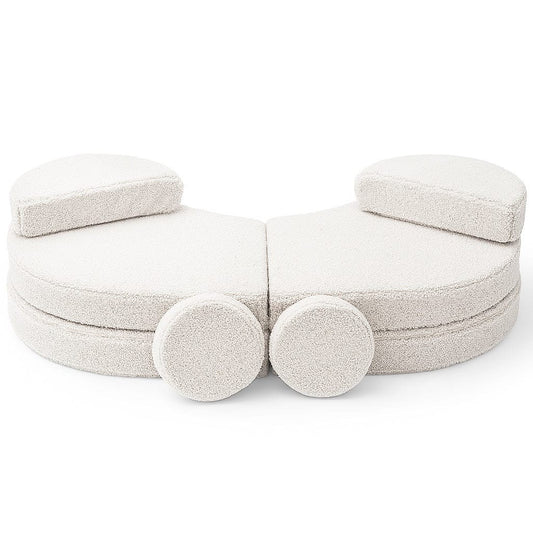 MeowBaby® Modular Sofa Coccolo for Kids – 6 Piece, Bearly Off-White