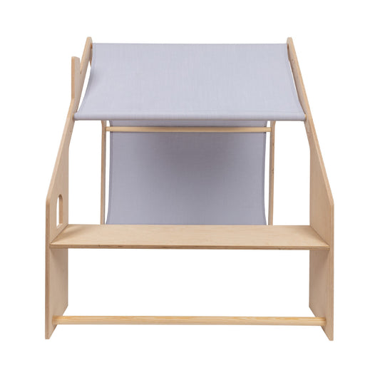 MeowBaby® White Wooden House for Kids - Blue Roof