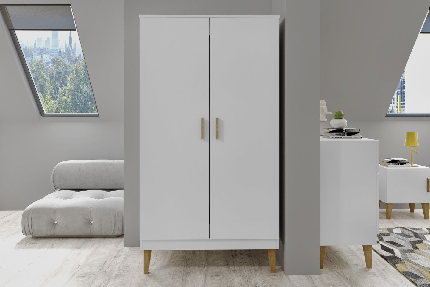 Wardrobe Kubi - White